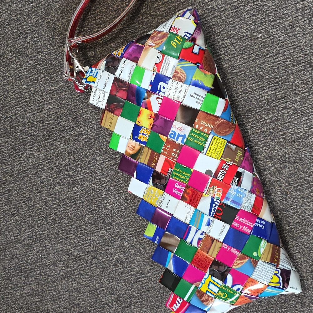 Nahui Ollin Upcycled Candy Wrapper Large Clutch